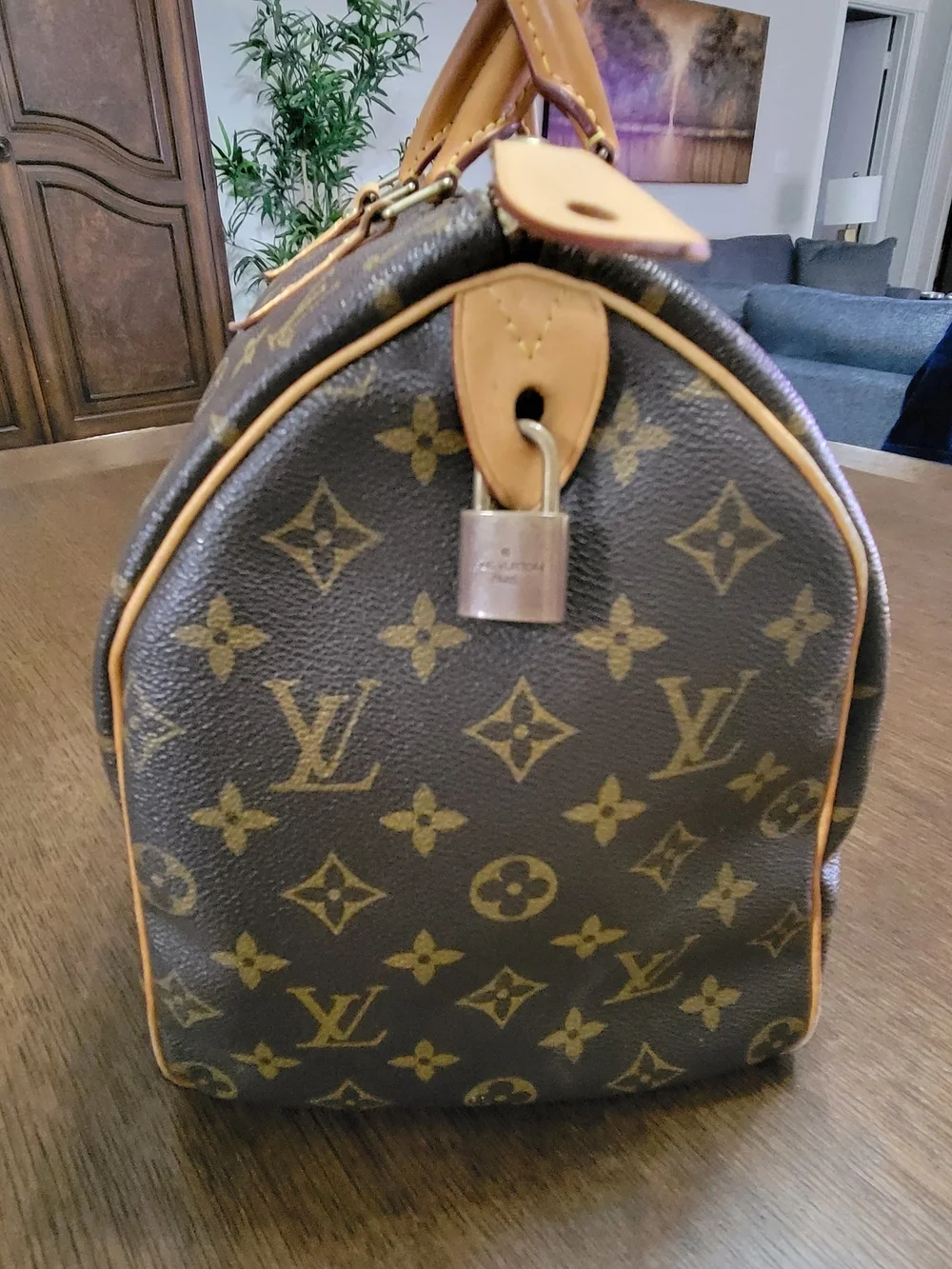 Louis Vuitton Brown Monogram Speedy 35 9.00Top-Handle Bag